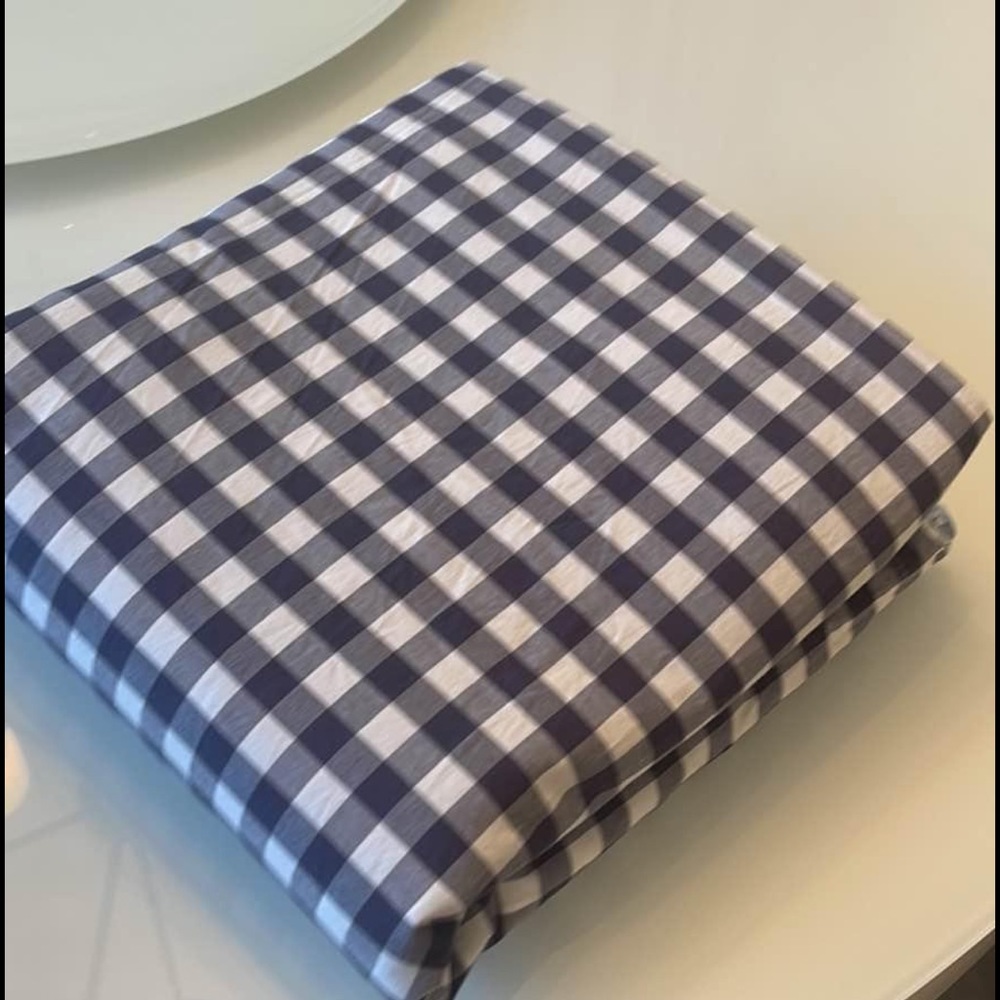 PBK Organic Navy Check Twin Duvet Cover